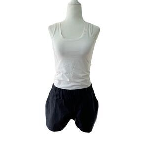 Theory One-Piece Playsuit Romper White Navy Blue Tank Top‎ Shorts Sleeveless